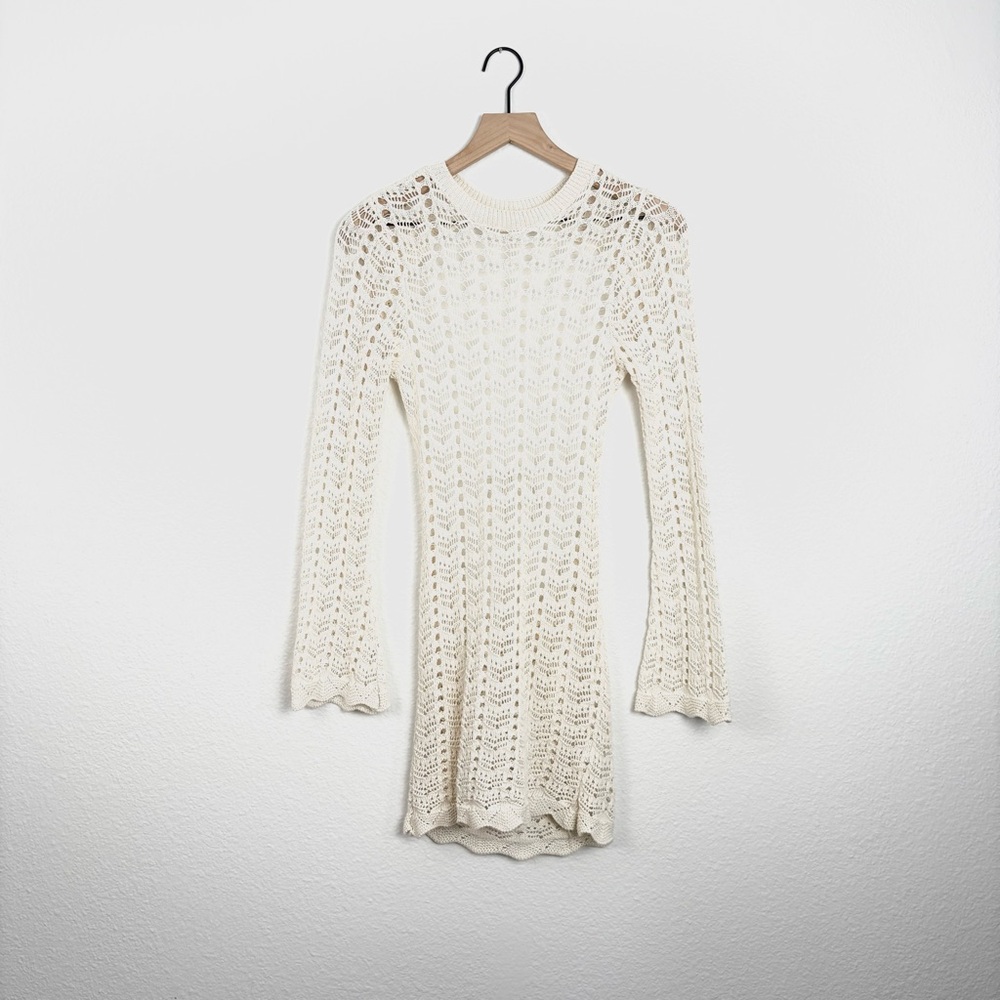 Cream Crochet Knit Dress
